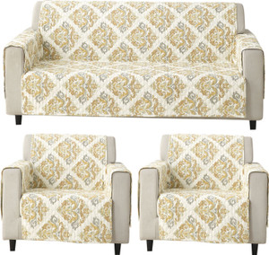HOKiPO Polyester 311 Seater Sofa Damask Cover