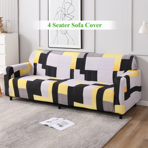 HOKiPO Polyester 4 Seater Sofa Geometric Cover