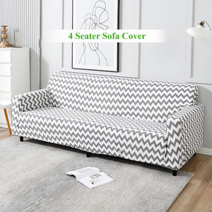 HOKiPO Polyester 4 Seater Sofa Striped Cover