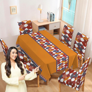 HOKiPO Polyester 6 Seater Chair Geometric Cover