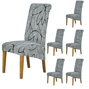 hokipo 140 gsm high back chair cover set of 2 beige abstract geometry