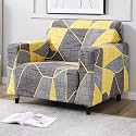 HOKIPO Sofa Cover 1 Seater Fully Covered, Seaweed Geometric Abstract