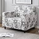 HOKIPO Polyester Blend Elastic Stretchable Single Seater Sofa Cover (Ar-4277-E9, Grey)