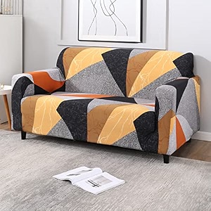 hokipo elastic sofa cover 5 seater fully covered stretchable multicolor geometric abstract ar-4099-s32  ar-4101-s3