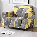 HOKIPO Polyester Blend Elastic Stretchable Sofa Cover 1 Seater (Ar-4277-E13, Grey)