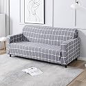 HOKIPO Polyester Blend Elastic Stretchable Sofa Cover 3 Seater (Ar-4279-E19, Grey)
