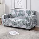 HOKIPO Polyester Blend Elastic Stretchable Universal Sofa Cover 2 Seater (Ar-4100-S4, Grey)