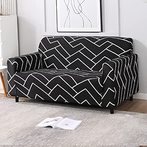 hokipo sofa cover 1 seater fully covered stone grey lines