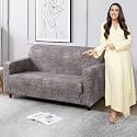 HOKIPO Sofa Cover 2 Seater Fully Covered, Brown