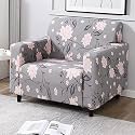 HOKIPO Polyester Blend Stretchable Elastic Cover For Sofa 1 Seater (Ar-4277-E11, Grey)