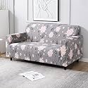 HOKIPO Polyester Blend Stretchable Elastic Cover For Sofa 2 Seater (Ar-4278-E11, Grey)