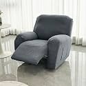 HOKIPO Premium 170gsm, Jacquard 1 Seater Recliner Sofa Cover, Dark Grey (AR-5360-DGRY)