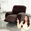 HOKIPO Premium 170gsm, Jacquard 1 Seater Recliner Sofa Cover, Beige (AR-5360-BGE)