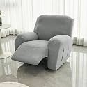 HOKIPO Jacquard 170gsm Fully Covered Recliner Sofa Cover 2 Seater, Light Grey (AR-5361-LGRY)