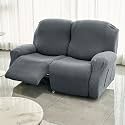 HOKIPO Premium 170gsm, Jacquard 1 Seater Recliner Sofa Cover, Dark Grey (AR-5360-DGRY)