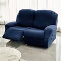 HOKIPO Premium 170gsm, Jacquard 2 Seater Recliner Sofa Cover, Navy Blue (AR-5361-NBLU)