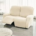 HOKIPO Premium 170gsm, Jacquard 1 Seater Recliner Sofa Cover, Beige (AR-5360-BGE)