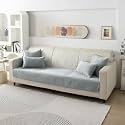 HOKIPO Premium Chenille Anti Slip Sofa Seat Mat for 3 Seater, Light Grey (NEW-AR-5148-LGRY)