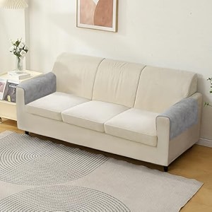 hokipo premium chenille sofa armrest cover pack of 2 light grey ar-5281-lgry2