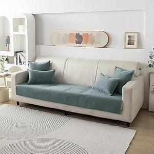 hokipo premium chenille sofa cover mat 3 seater grey ar-5148-gry