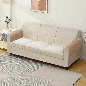 hokipo premium chenille sofa armrest cover pack of 2 sand brown ar-5281-sbr2