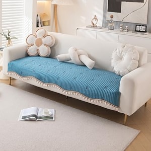 hokipo frilora sofa cover mat 120 cm peacock blue