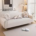 HOKIPO Premium Dutch Velvet Anti-Slip Armrest Cover for Sofa, 1 Pair, Gentle Cream (AR-5742-CRM*2)