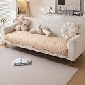 HOKIPO Frilora Sofa Cover Mat 110 cm, Caramel Beige