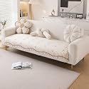 HOKIPO Frilora Sofa Cover Mat 170 cm, Gentle Cream
