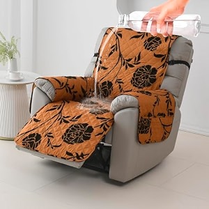 hokipo elira waterproof quilted recliner mat 1 seater copper brown floral