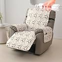HOKIPO Waterproof Quilted Recliner Mat 1 Seater, Natural Beige Abstract Art