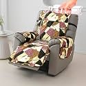 HOKIPO Waterproof Quilted Recliner Mat 1 Seater, Beige Abstract Geometry