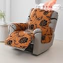 HOKIPO Elira Waterproof Quilted Recliner Mat 1 Seater, Copper Brown Floral