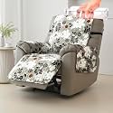 HOKIPO Waterproof Quilted Recliner Mat 1 Seater, Beige Abstract Geometry