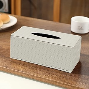 hokipo pu leather tissue box holder white ar4081-d5