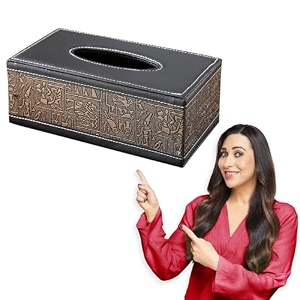 hokipo pu leather tissue box holder metallic ar-4082-d4