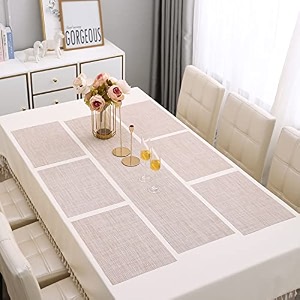 hokipo pvc 6 placemats with table runner mats textured black ar4250