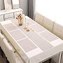 HOKIPO PVC 6 Placemats with Table Runner, Dining Table Mats, Turquoise