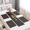 HOKIPO PVC 4 Placemats with Table Runner, Dining Table Mats, AR2957