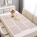 HOKIPO PVC 6 Placemats with Table Runner, Dining Table Mats, Grey