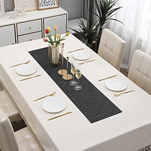 hokipo pvc table runner for dining table 30x135 cm ar4111 basket weave