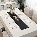 HOKIPO PVC Table Runner for Dining Table, 30x135 cm, AR4144 Black