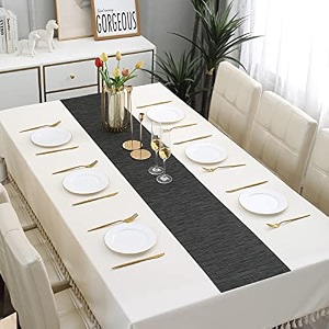 hokipo pvc table runner for dining table 30x135 cm ar4168 blue