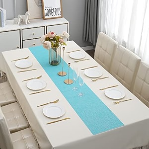 hokipo pvc table runner for dining table 30x135 cm ar4168 blue