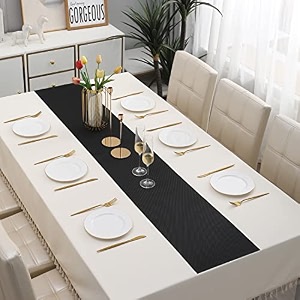 hokipo pvc table runner for dining table 30x135 cm ar4168 blue