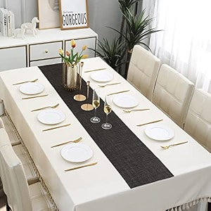 hokipo pvc table runner for dining table 30x135 cm ar4168 blue