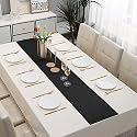 HOKIPO PVC Table Runner for Dining Table, 30x135 cm, AR4168 Blue