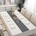 HOKIPO PVC Table Runner for Dining Table, 30x135 cm, AR4168 Blue