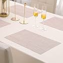 HOKIPO PVC Placemats Set of 4 Dining Table Mats, 45x30 cm, Basket Weave