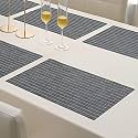 HOKIPO PVC Placemats Set of 6 Dining Table Mats, 45x30 cm, Grey